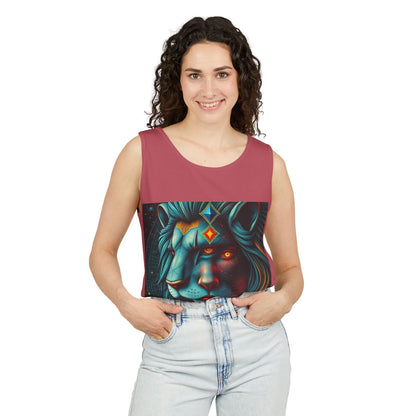Unisex Garment-Dyed, Tank Top, Leo, Pop Art, 100% US cotton