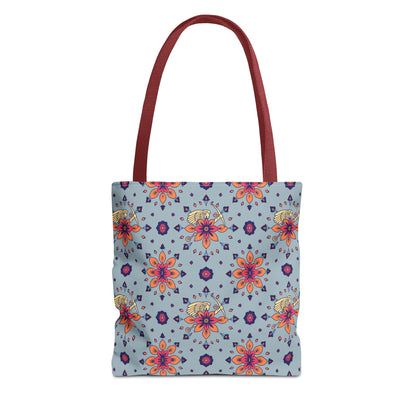 Tote Bag, (AOP), Sagittarius, Zodiac v1, Flower Pattern