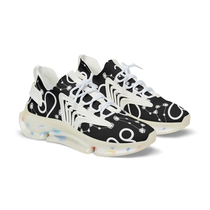 Men's Mesh Sneakers, Leo Zodiac Sign, AOP, Black