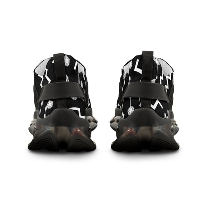 Men's Mesh Sneakers, Aquarius Zodiac Sign, AOP, Black