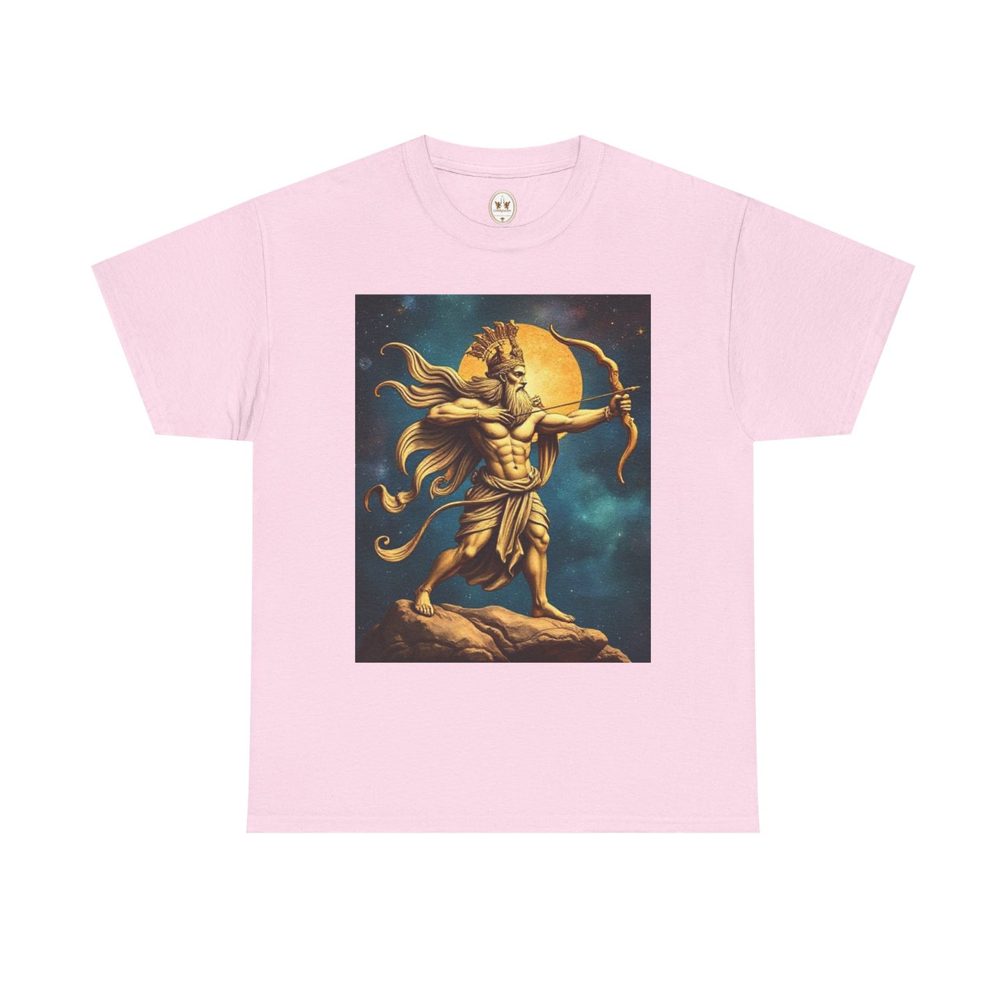 Unisex Heavy Cotton T-Shirt, Midnight Arrow, Sagittarius Zodiac Design