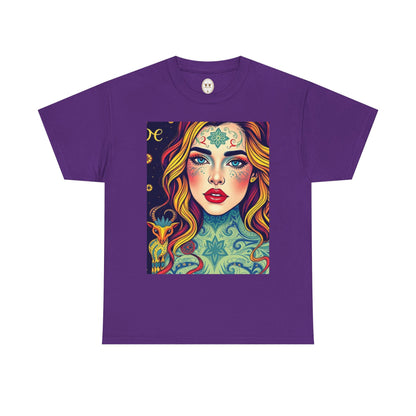 Unisex Heavy Cotton T-Shirt, Aquarius, Zodiac v2, Sexy Art