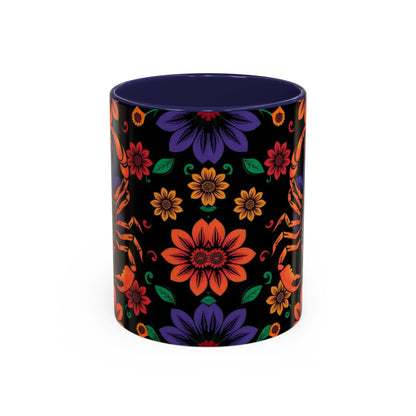 Accent Coffee Mug, Scorpio, Zodiac. Flower Pattern, (11, 15oz)