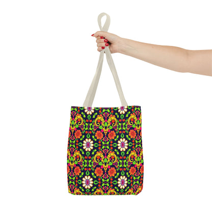 Tote Bag (AOP), Aries, Zodiac, Flower Pattern