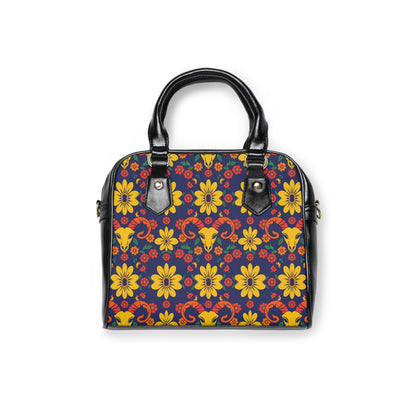 Shoulder Handbag, Aries, Zodiac v1, Flower Pattern