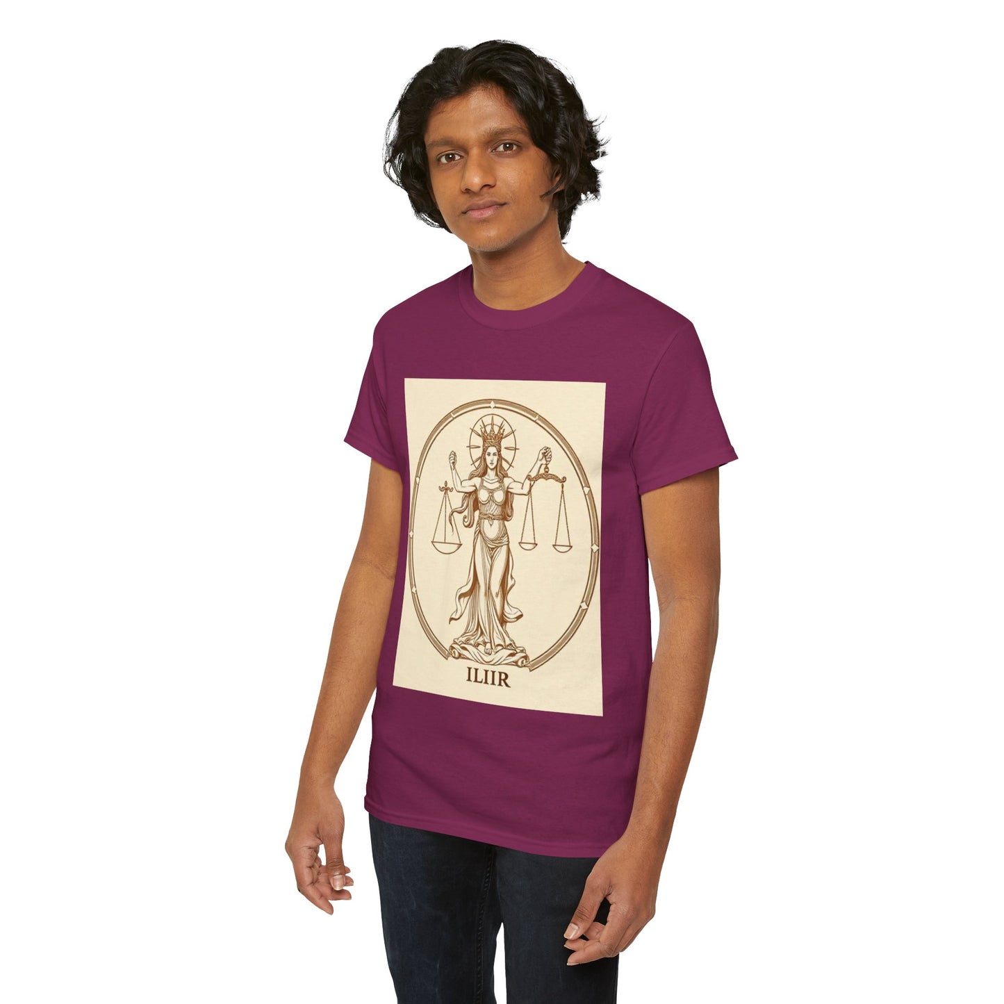 Unisex Heavy Cotton T-Shirt, Libra Goddess v1, Zodiac Design