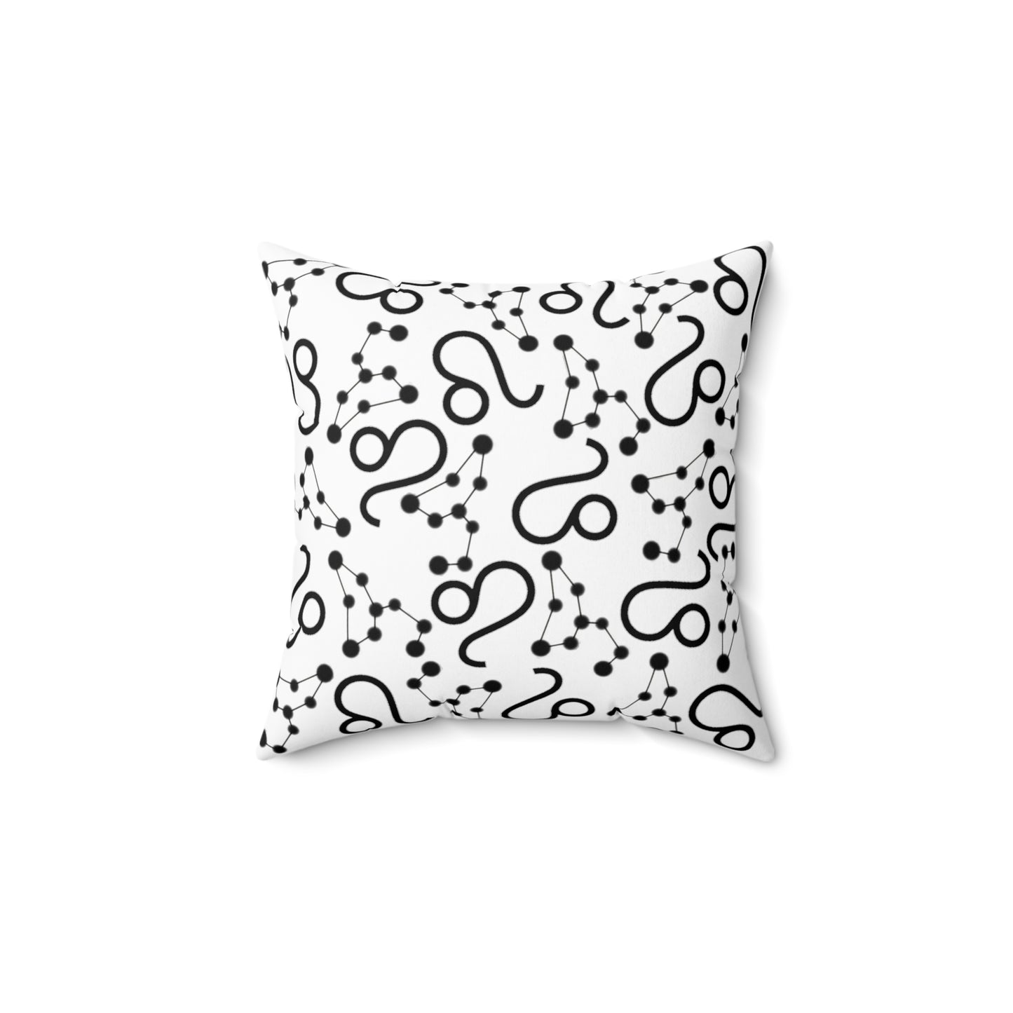 Zodiac Spun Polyester Square Pillow Leo Zodiac Sign White Pillow