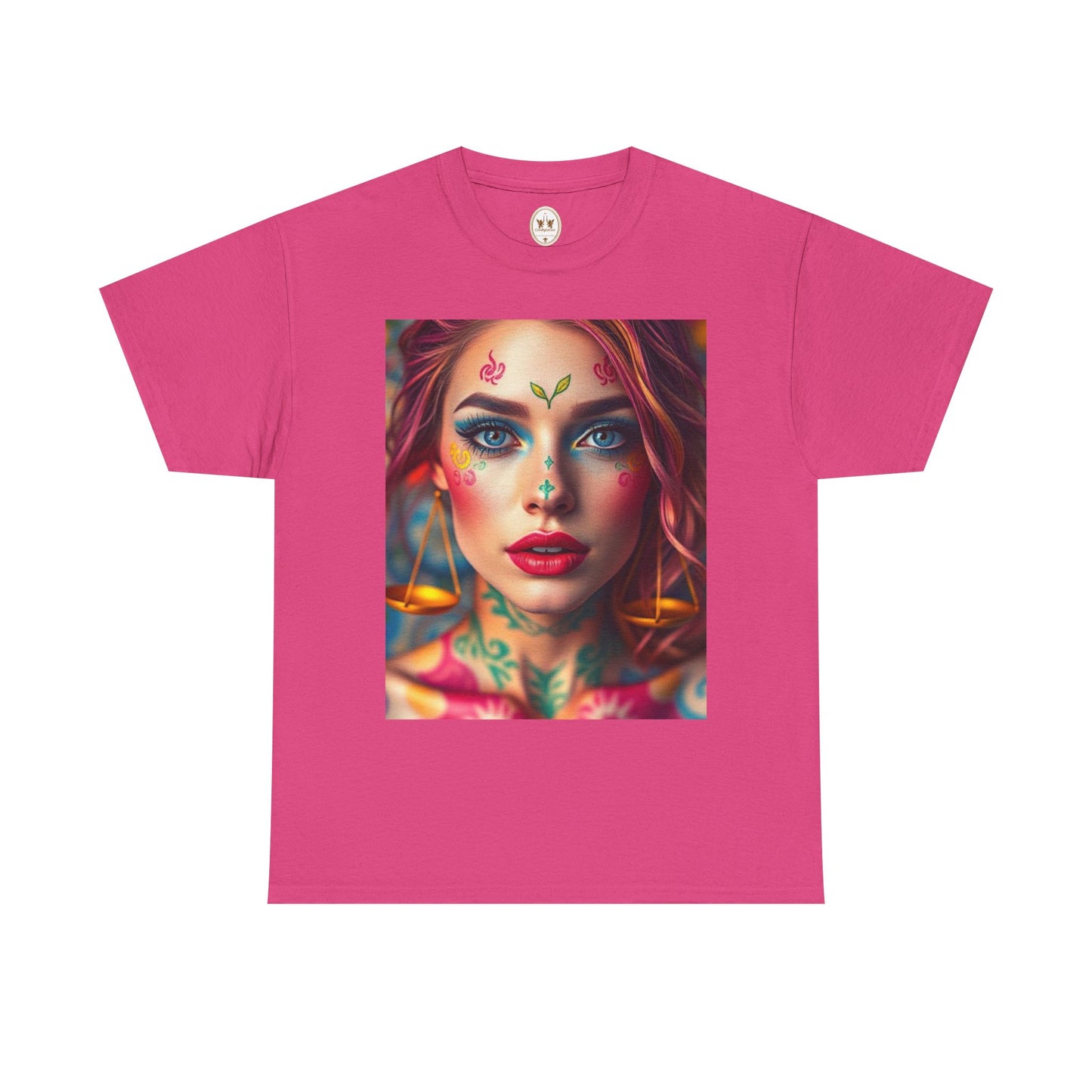 Unisex Heavy Cotton T-Shirt, Libra, Zodiac v1, Sexy Art