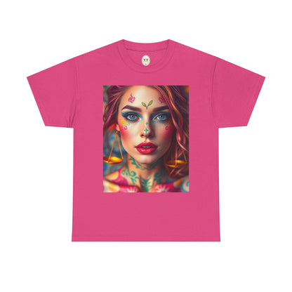 Unisex Heavy Cotton T-Shirt, Libra, Zodiac v1, Sexy Art