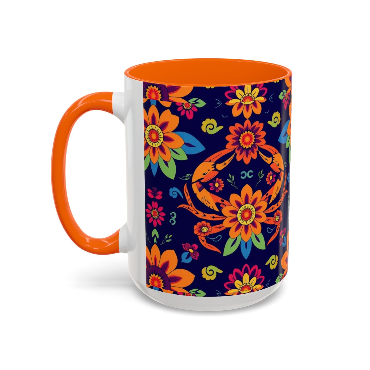 Accent Coffee Mug, Cancer, Zodiac, Flower Pattern, (11, 15oz)