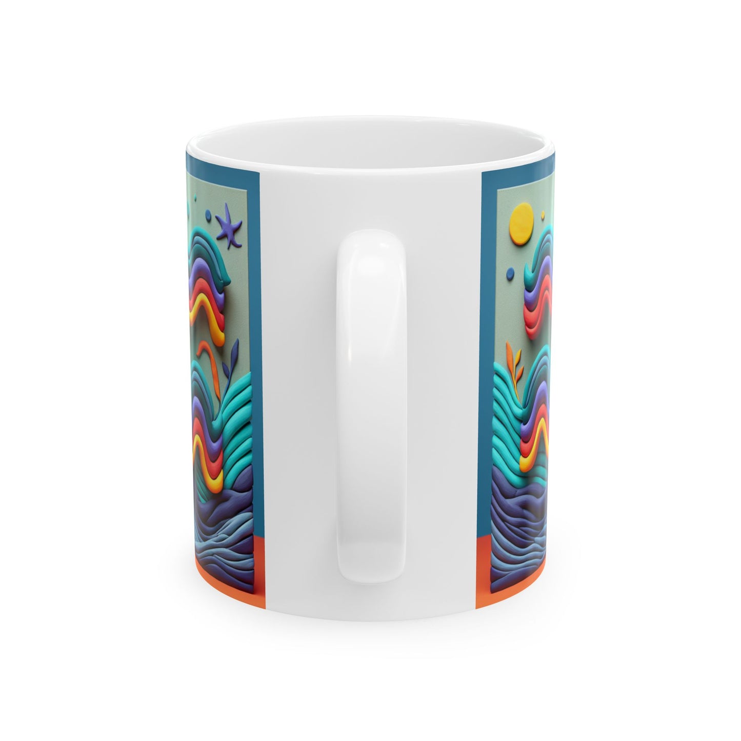 Ceramic Mug, (11oz, 15oz), Ceramic Coffee Mug, Aquarius Water Painting, Zodiac Design