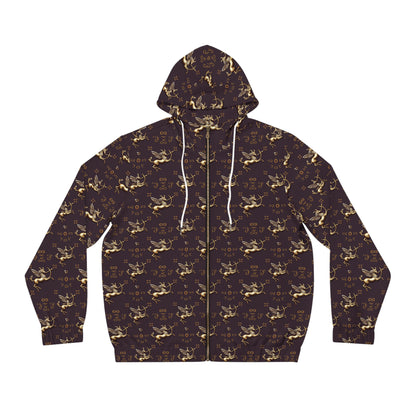 Full-Zip Hoodie (AOP), Sagittarius, Zodiac v2, Pattern