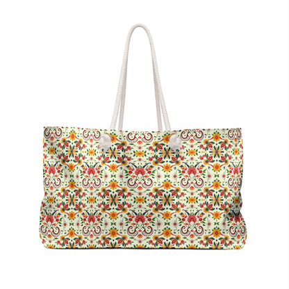 Weekender Bag, Aries, Zodiac, Flower Pattern
