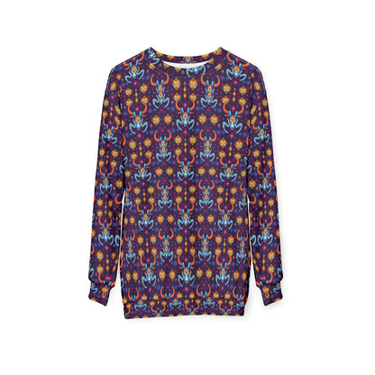 Unisex Sweatshirt (AOP), Taurus, Zodiac, Jewel Pattern