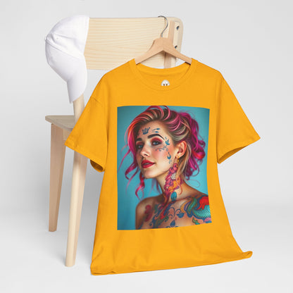 Unisex Heavy Cotton T-Shirt, Pisces, Zodiac v3, Sexy Art