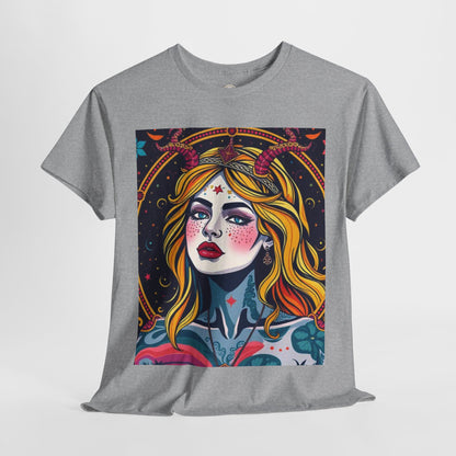 Unisex Heavy Cotton T-Shirt, Virgo, Zodiac v2, Sexy Art