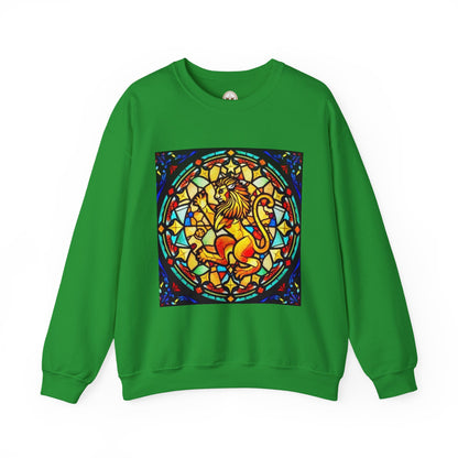 Unisex Heavy Blend™ Crewneck Sweatshirt, Glass 1, Leo Zodiac Design