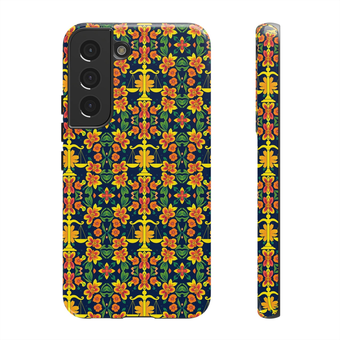 Tough Cases, Libra, Zodiac v3, Flower Pattern