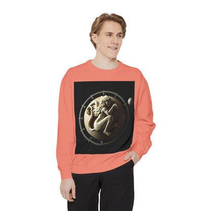 Garment-Dyed Sweatshirt, Unisex, Space Symbol Design, Virgo