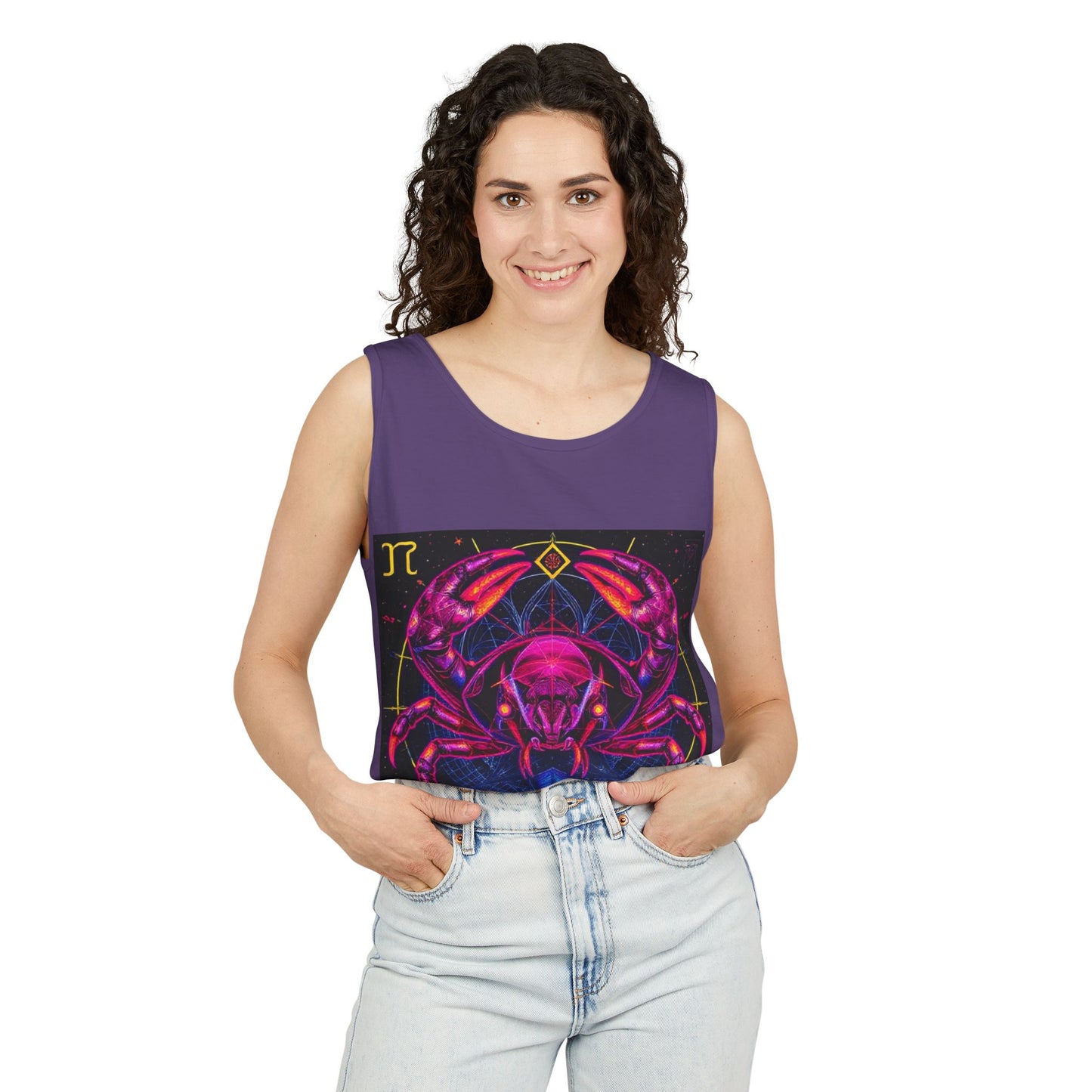 Unisex Garment-Dyed, Tank Top, Cancer, Pop Art, 100% US cotton