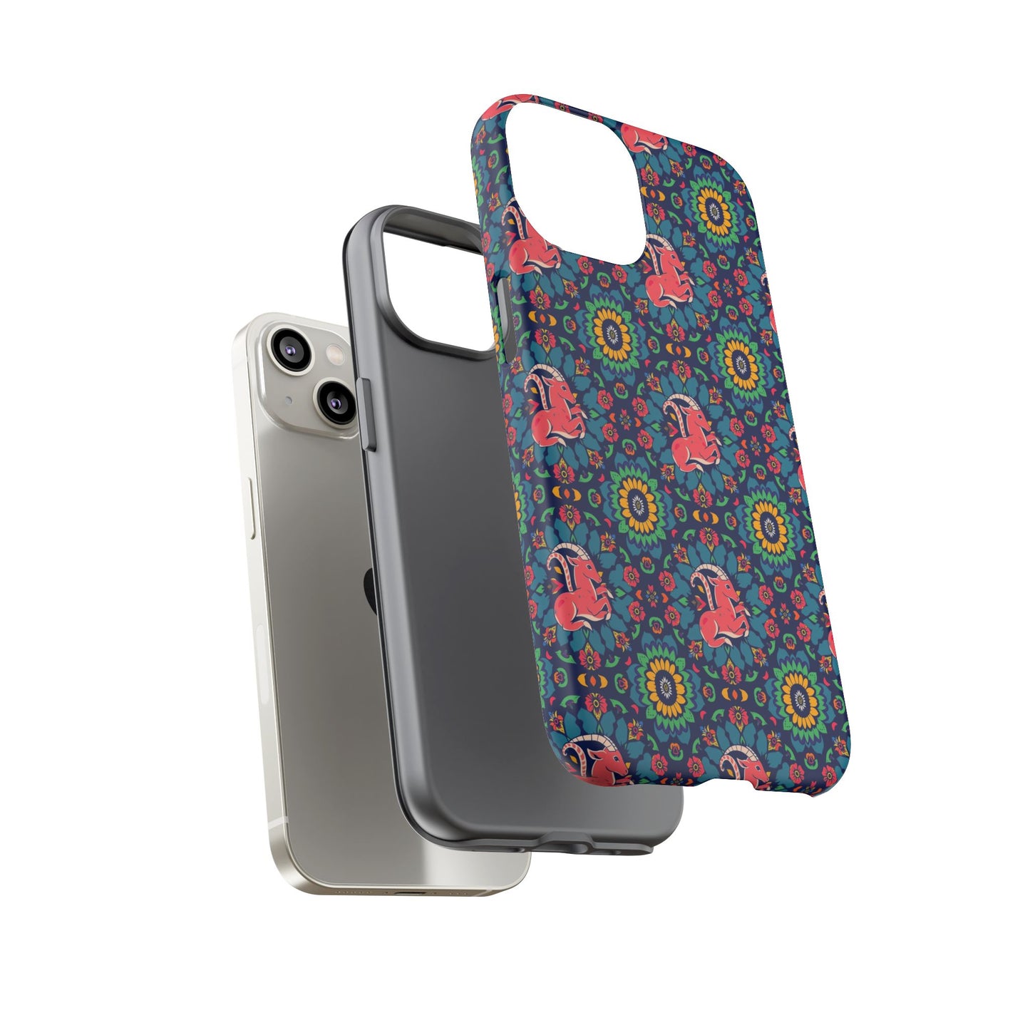 Tough Cases, Capricorn, Zodiac v1, Flower Pattern