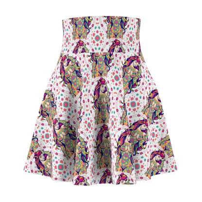 Women's Skater Skirt, (AOP), Leo, Zodiac v4, Sexy Pattern