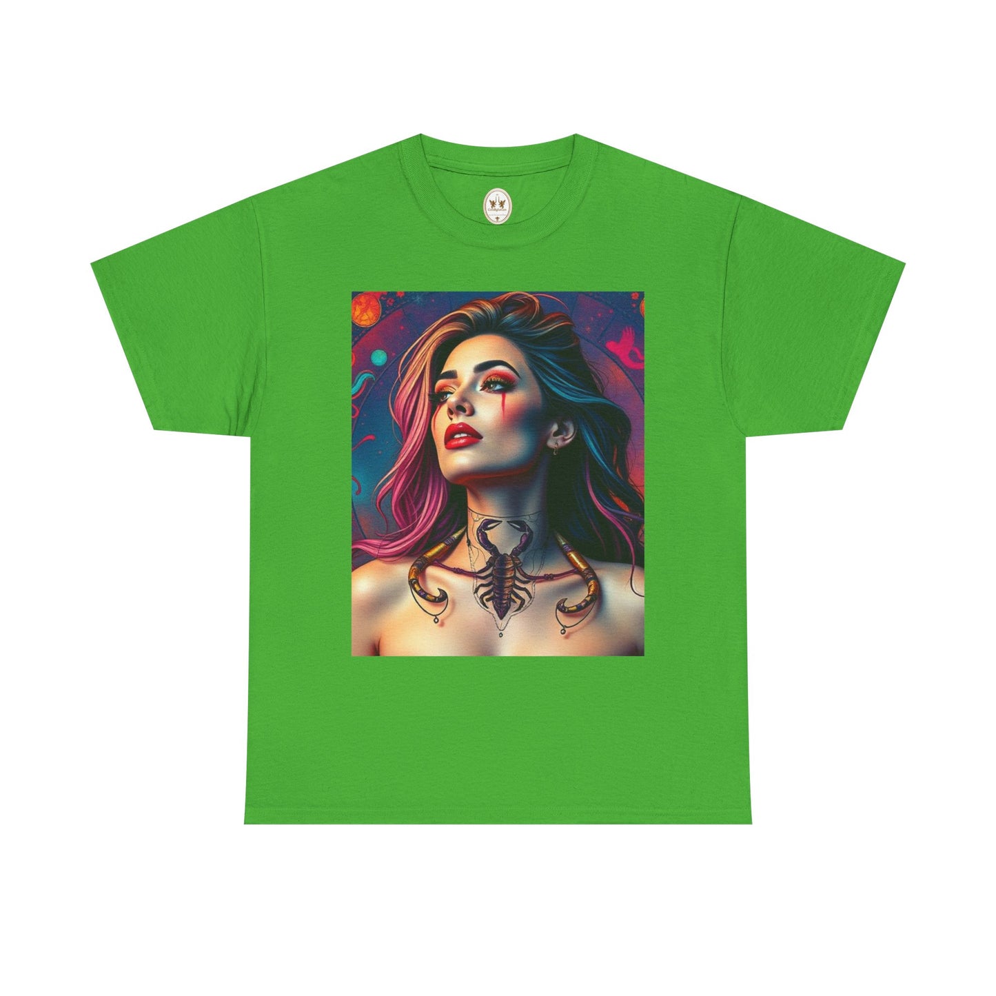 Unisex Heavy Cotton T-Shirt, Scorpio, Zodiac v1, Sexy Art