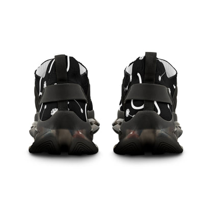 Men's Mesh Sneakers, Taurus Zodiac Sign, AOP, Black