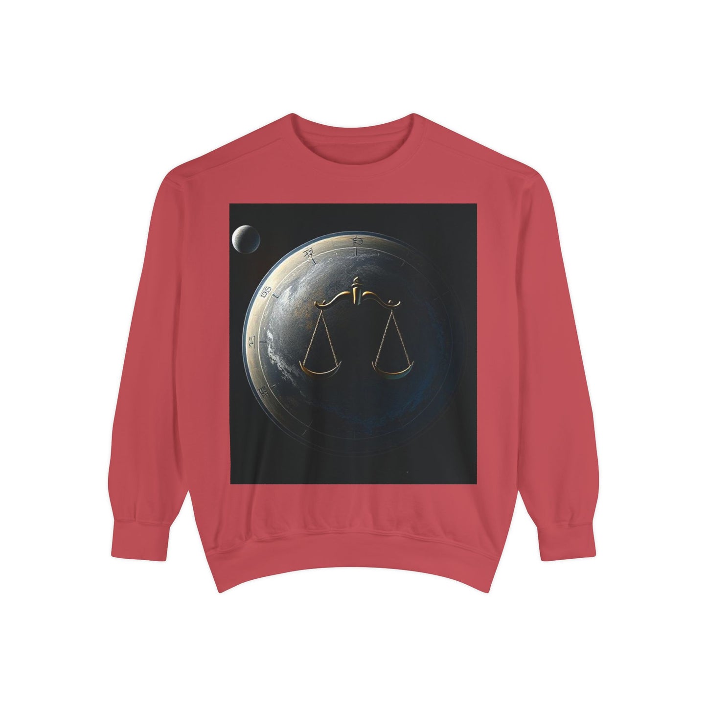 Garment-Dyed Sweatshirt, Unisex, Space Animal Design, Libra