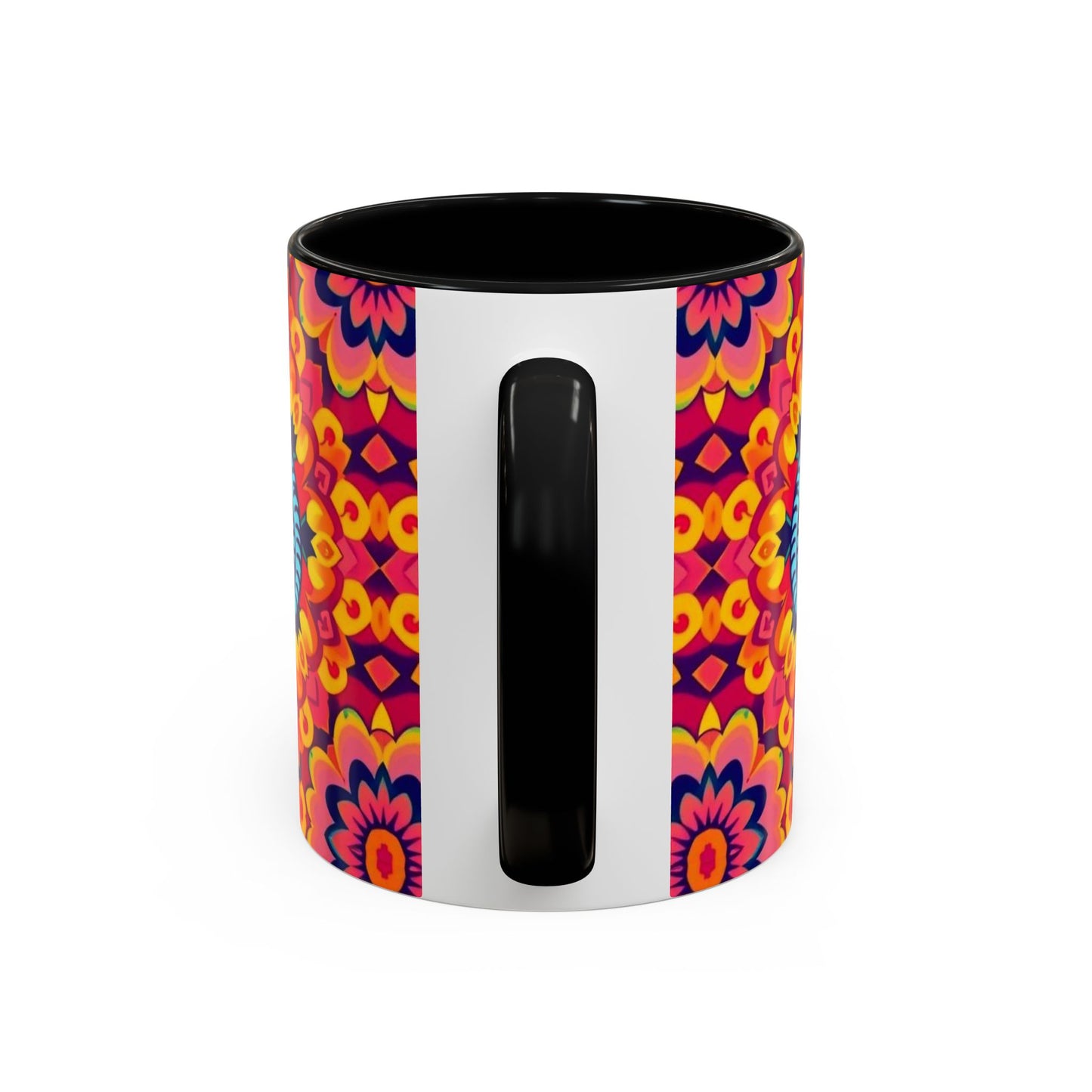 Accent Coffee Mug, Pisces, Zodiac v1, Flower Pattern, (11, 15oz)
