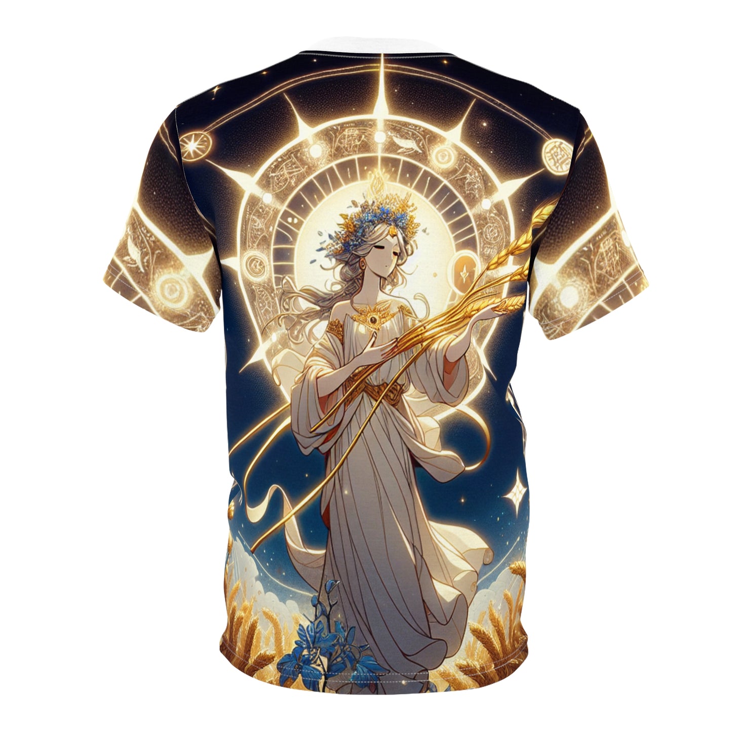 Unisex Cut & Sew T-Shirt (AOP), Fields, Virgo Zodiac Design, Regular fit, 100% Polyester