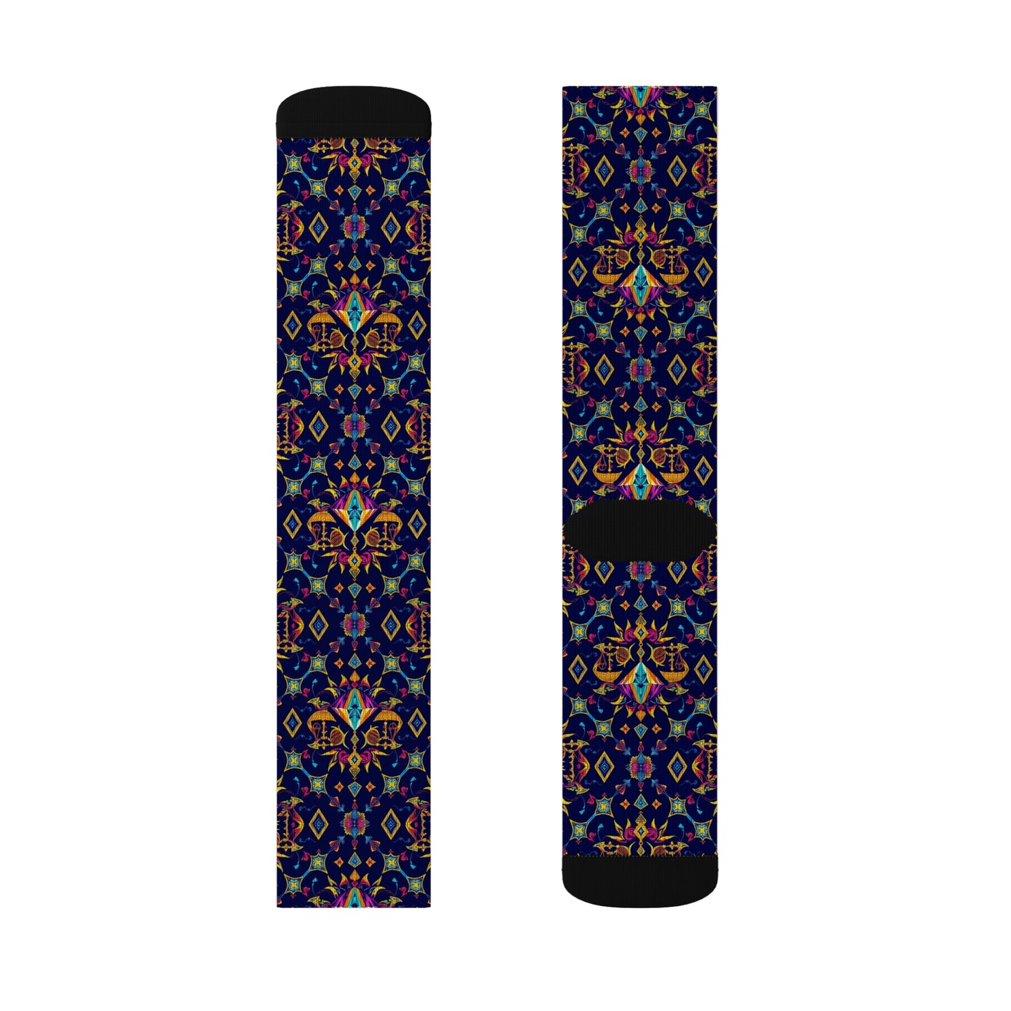 Sublimation Socks, Libra, Zodiac v1, Jewel Pattern