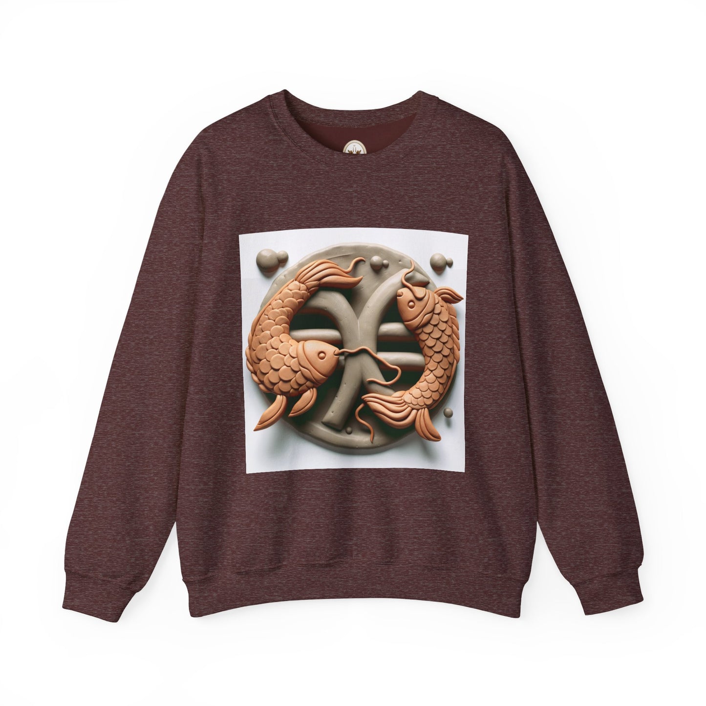 Unisex Heavy Blend™ Crewneck Sweatshirt,Two Fishes  Pisces Zodiac Design
