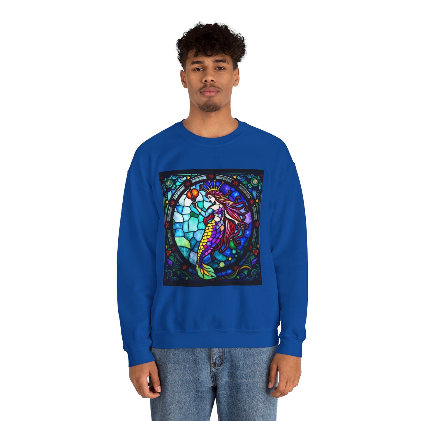 Unisex Heavy Blend™ Crewneck Sweatshirt, Glass, Aquarius Zodiac Design