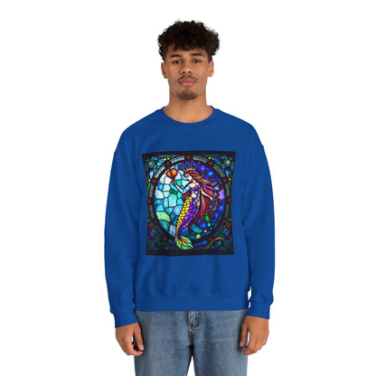 Unisex Heavy Blend™ Crewneck Sweatshirt, Glass, Aquarius Zodiac Design