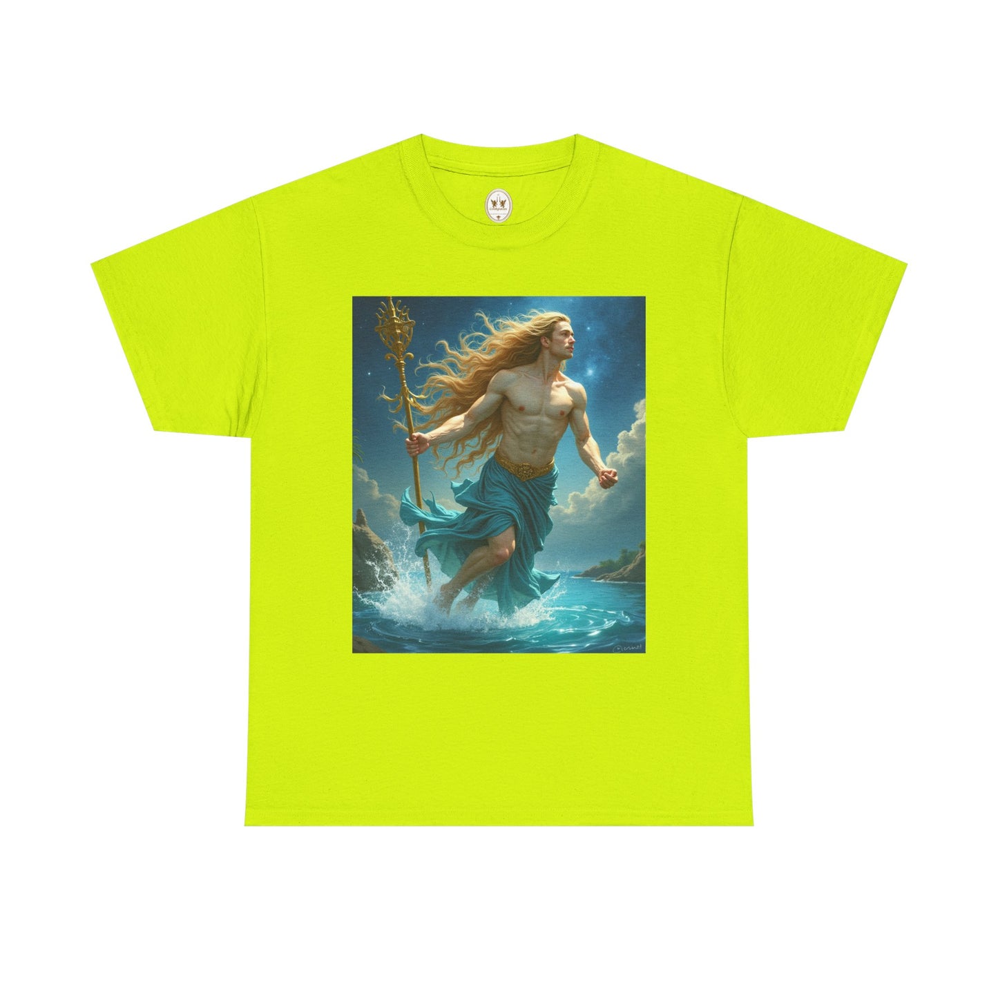 Unisex Heavy Cotton T-Shirt, Realistic, Aquarius Zodiac Design