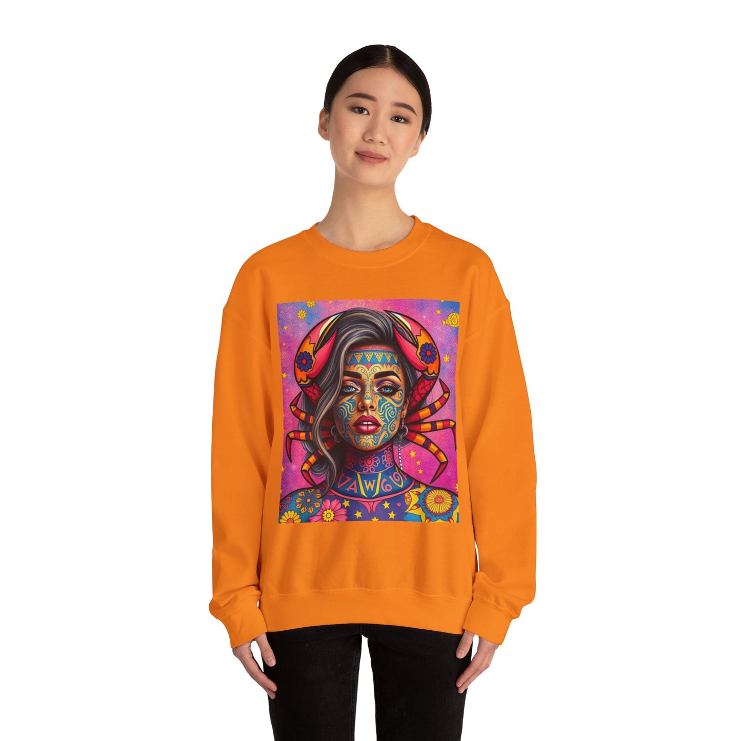 Unisex Heavy Blend™ Crewneck Sweatshirt, Cancer, Zodiac, Sexy Pattern