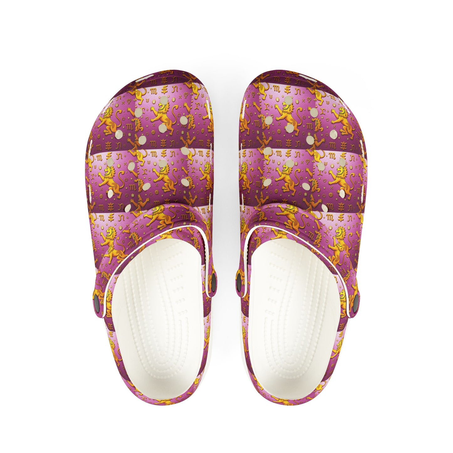 EVA Foam Rubber Shoes, (AOP), Leo, Zodiac v2, Pattern