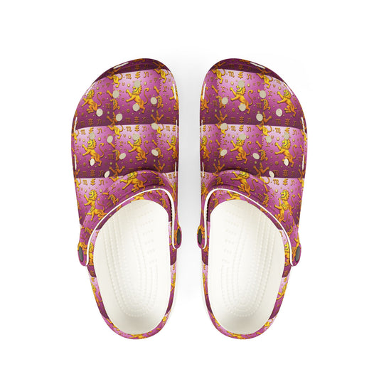 EVA Foam Rubber Shoes, (AOP), Leo, Zodiac v2, Pattern