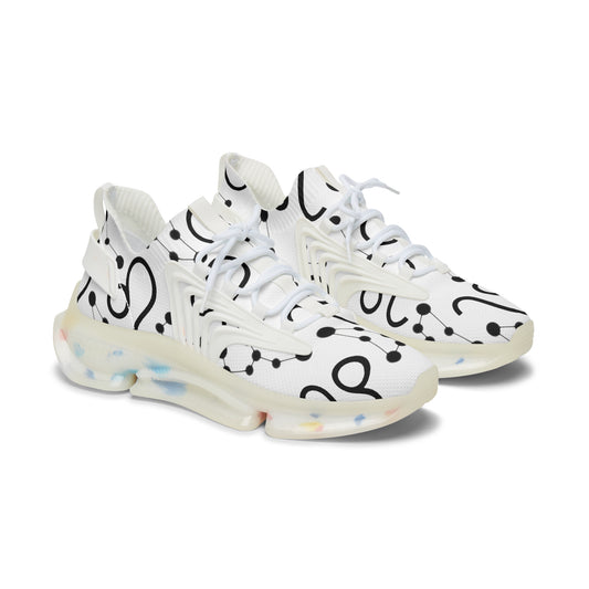 Women's Mesh Sneakers, Constellation & Symbol, Leo Zodiac Sign, AOP