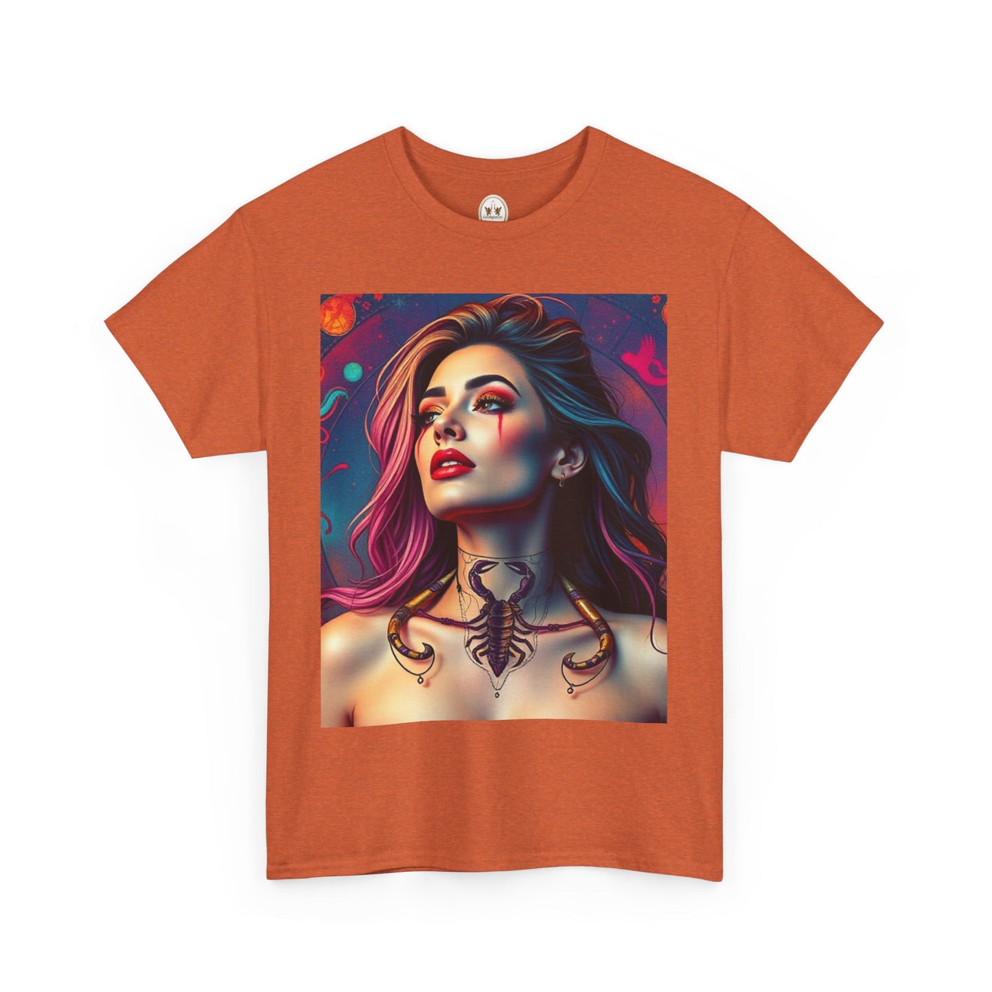 Unisex Heavy Cotton T-Shirt, Scorpio, Zodiac v1, Sexy Art