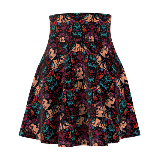 Women's Skater Skirt, (AOP), Virgo, Zodiac v4, Sexy Pattern