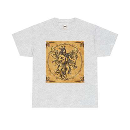Unisex Heavy Cotton T-Shirt, Pencil Art, Gemini Zodiac Design