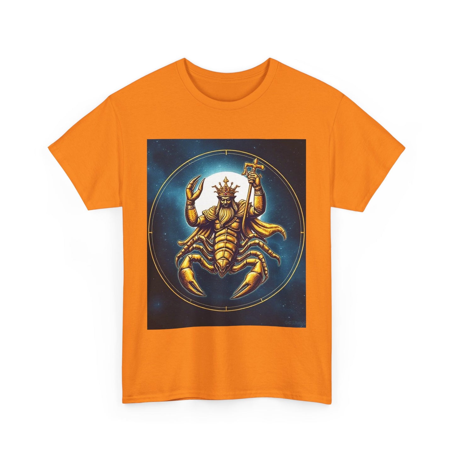 Unisex Heavy Cotton T-Shirt, Moon v1, Scorpio Zodiac Design