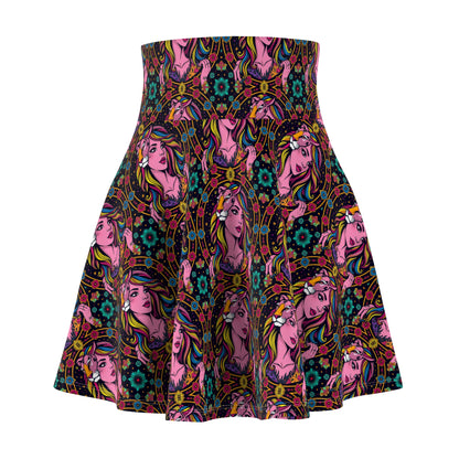 Women's Skater Skirt, (AOP), Leo, Zodiac v3, Sexy Pattern