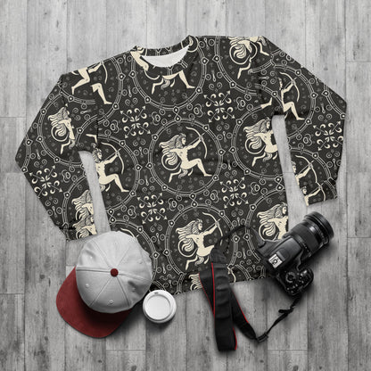 Unisex Sweatshirt, Zodiac Design, Pattern, Sagittarius, AOP