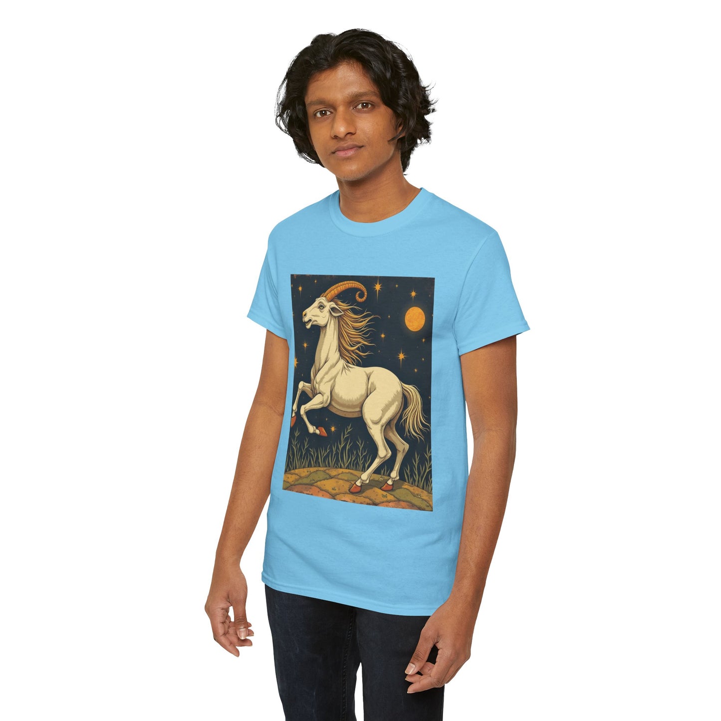 Unisex Heavy Cotton T-Shirt, Aries Animal, Zodiac Design