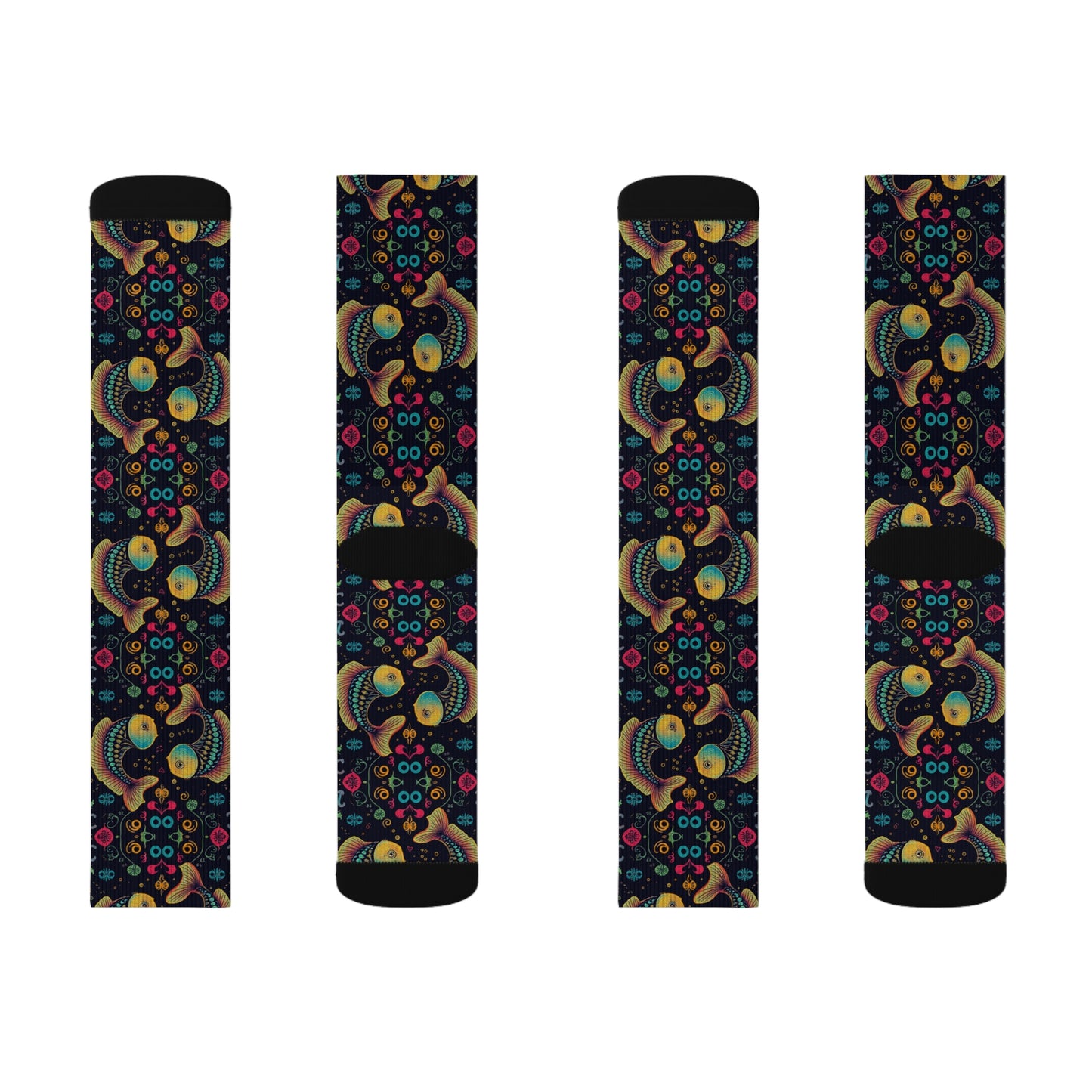 Sublimation Socks, Pisces, Zodiac v3, Pattern
