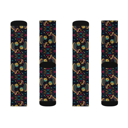 Sublimation Socks, Pisces, Zodiac v3, Pattern