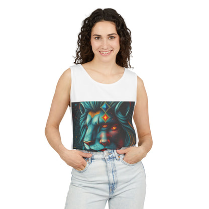 Unisex Garment-Dyed, Tank Top, Leo, Pop Art, 100% US cotton